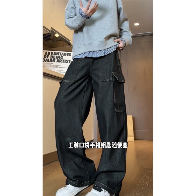 星座910-原牛工装水洗直筒牛仔裤-现货-P50-淘系89元图片