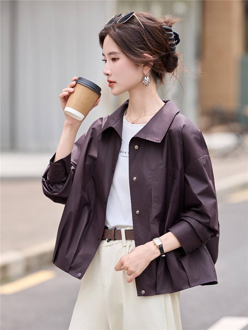 短款外套女款高级感春秋2025新款气质小个子休闲大码胖mm夹克上衣,女装短外套,丽影随形