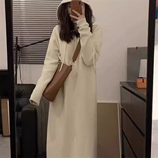 2025年秋季连帽长裙时尚百搭通勤长款，女装连衣裙，萱芳婷羊绒