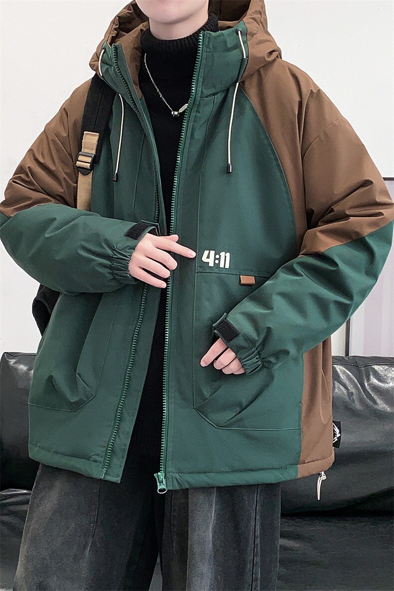 冬上新加棉加厚棉服港风休闲连帽棉衣外套男女8325-P110控价158,男装棉衣,电商A441-1