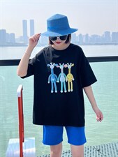 OUGNI现货时尚重工镶钻卡通短袖T恤，女装T恤，OGENI 欧葛妮