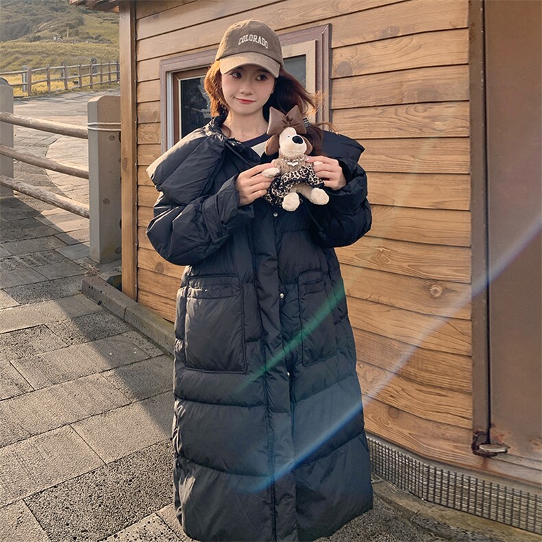 （新款）现货韩系学院风娃娃领减龄中长款羽绒服F590-P295-K395,女装羽绒服,2C255