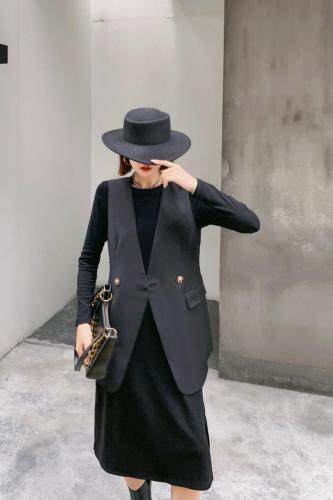 秋款马甲+连衣裙，女装马夹，天姿秀色