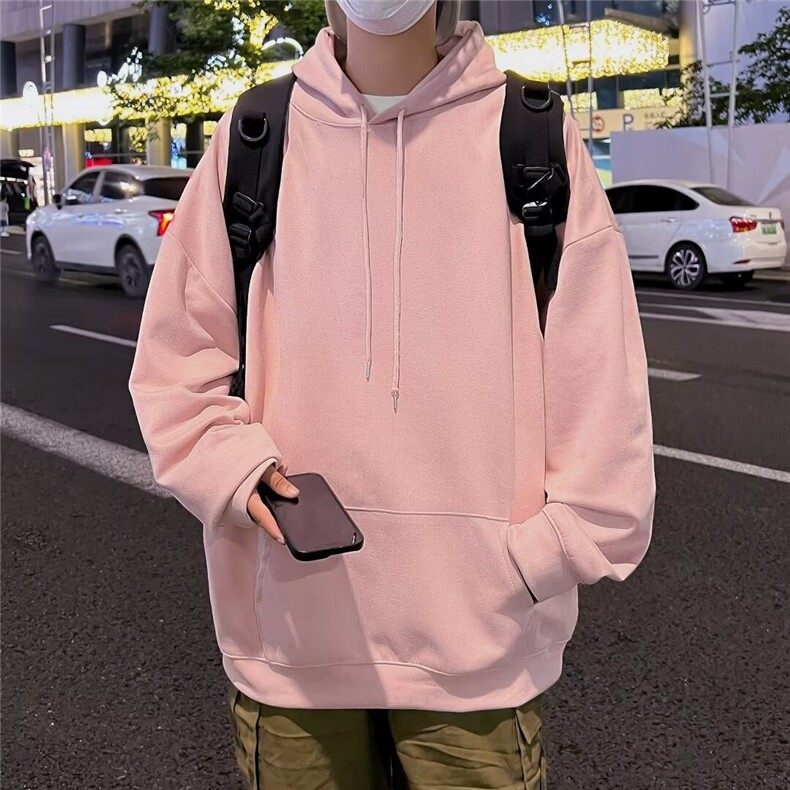 美式麂皮绒卫衣男生秋季上衣连帽痞帅气宽松外套潮日常J01/P45,男装卫衣,星座506