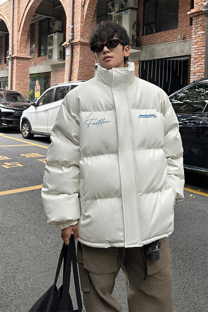 日系冬季面包棉服外套PU皮加厚防寒保暖休闲立领棉衣HY685TP85,男装棉衣,电商A102B
