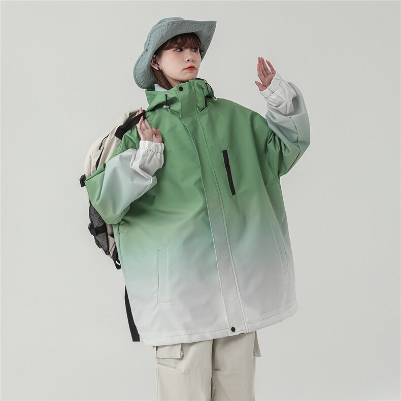 中性风山系防水冲锋衣渐变色夹克女聚酯纤维JK77088P85控128,男装夹克,星座226-1
