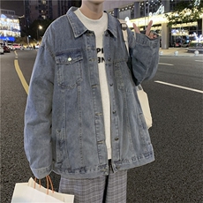 春季牛仔外套男ins潮牌潮流bf慵懒风宽松休闲复古夹克JK01206-P60，男装夹克，星座308B-1