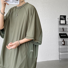 8XL-M特大码日系复古山西速干镂空拼接短袖T恤上衣男DX319P50，男装T恤，电商D206-1