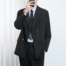 西装套装男正装新郎结婚礼服商务休闲韩版修身轻奢高级双排扣西服，男装西服套装，星座1210-1