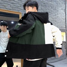 2021秋季新佳乐日系大码休闲连帽夹克撞色拼接外套男J975-P75，男装夹克，电商A001