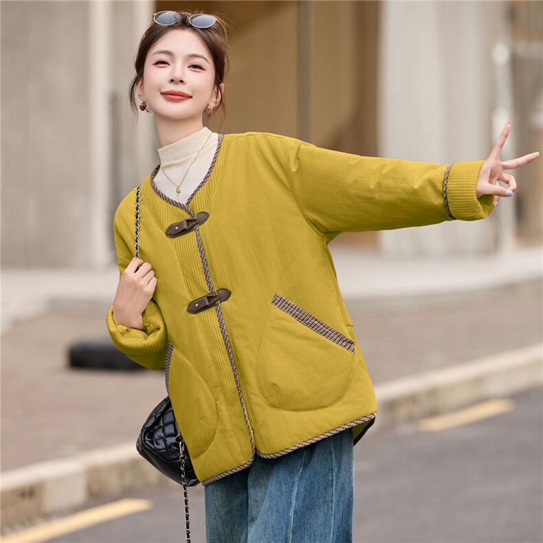 羽绒棉服女短款2025冬季新款独特超好看高端韩系轻薄洋气夹棉外套,女装棉衣/棉服,瑶迪依秀