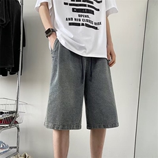 星空纹牛仔短裤男夏季薄款美式复古裤子休闲五六分裤NH222，男装牛仔裤，星座1116A-1（原606A）