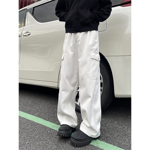 2024新款vibe风黑色高街裤子男工装机能潮流休闲裤现货 W8200-P46图片