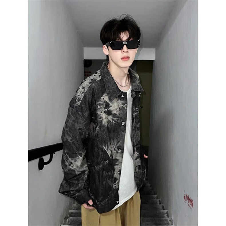网络图现货扎染牛仔夹克外套RJ27-P95,男装夹克,星座1005-4