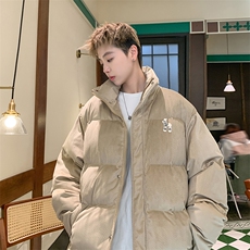 字母刺绣灯芯绒麻花条冬季纯色棉衣棉服外套男XMY2312-P115控158，男装棉衣，电商B370