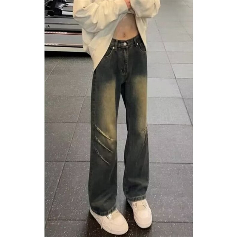 复古微喇牛仔裤女春秋新款高腰显瘦宽松不贴腿喇叭裤子N2148,男装牛仔裤,星座1116A（原606A-3）