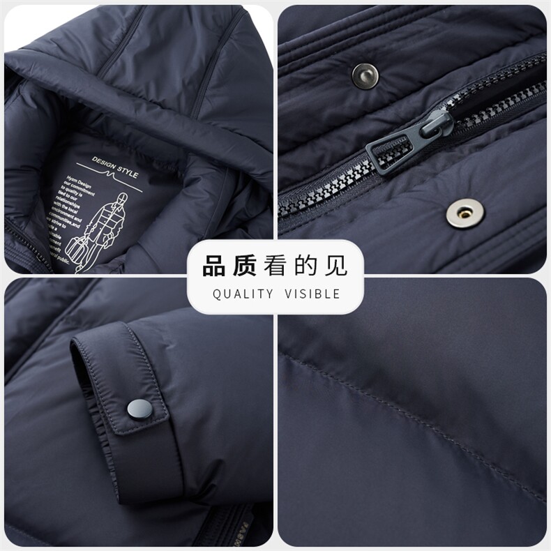 新款冬季短款90绒子白鸭绒羽绒服外套中年男装加厚羽绒服夹克,男装夹克,钱塘723