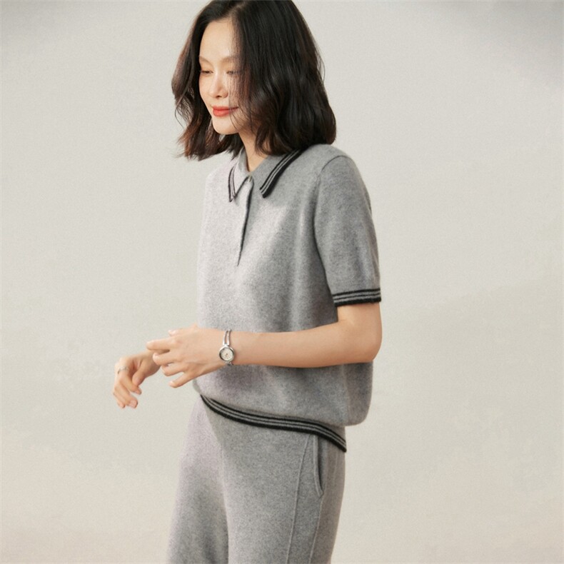 2025年秋季短袖时尚百搭休闲,女装羊绒衫,贝美羊绒