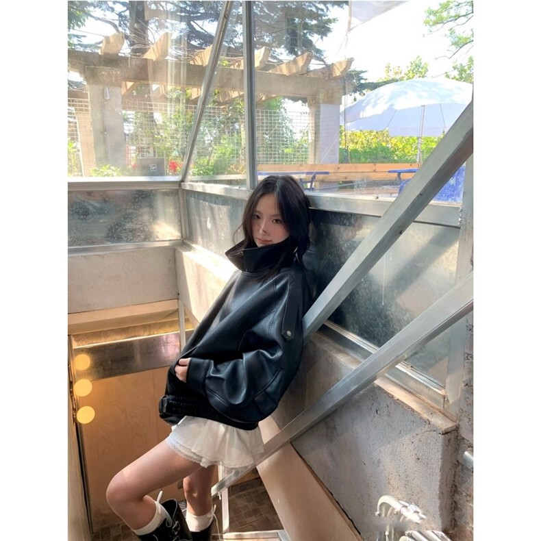 3624-P72皮衣外套女酷飒风小个子2025超火外套皮衣春季今年,男装皮衣,电商B323A