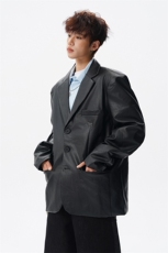 8XL-M特大码皮衣男中性风休闲西装皮衣外套加大码PY852P110控138，男装西服套装，电商D206-1