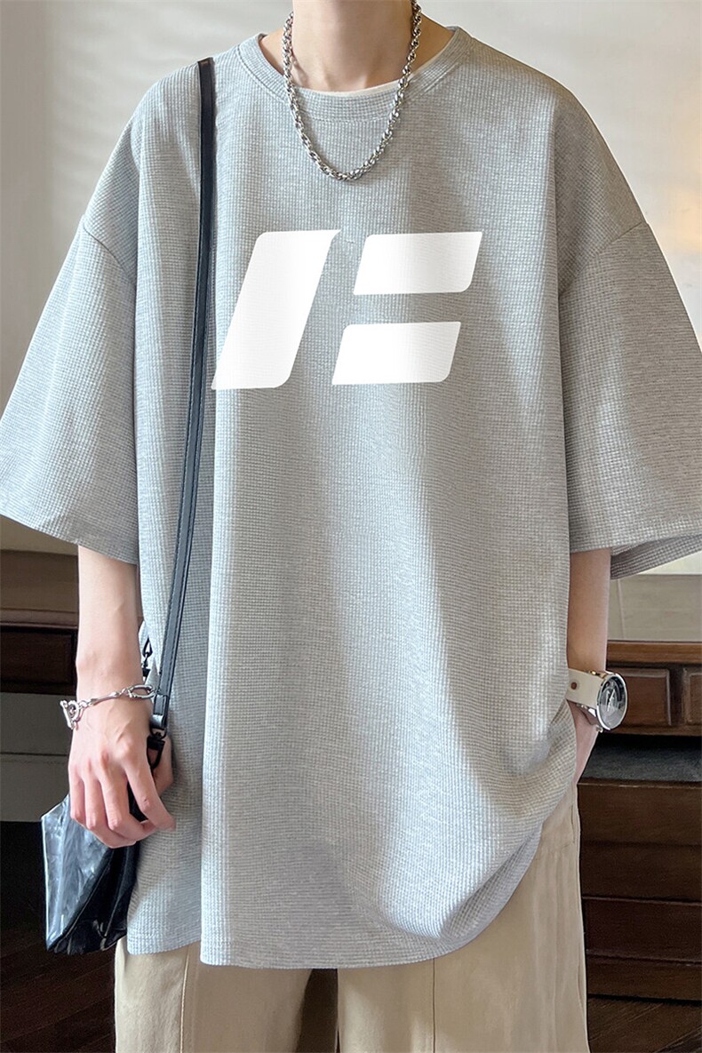 华夫格t恤男短袖男大码五分袖大皂风HT73435-P22,男装T恤,电商A040
