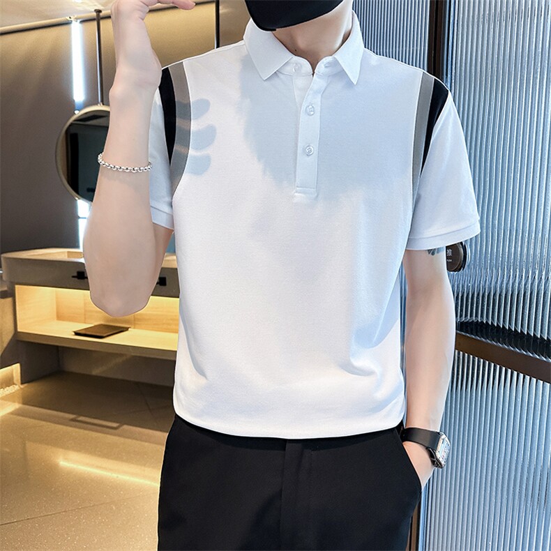 2024主推经典款拼接高品质短袖T恤翻领Polo衫T0258-P55图片