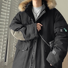 港风2025新品冬季宽松棉服派克服毛领冬装加厚外套D010-P145，男装棉衣，星座717