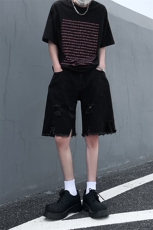 现货夏季美式复古毛边短裤五分乞丐破洞牛仔裤男K5808-P35控58，男装牛仔裤，星座205