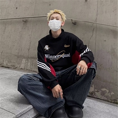 美式复古刺绣新款卫衣男高街秋季宽松休闲长袖上衣WY677-P42，男装卫衣，星座208-5