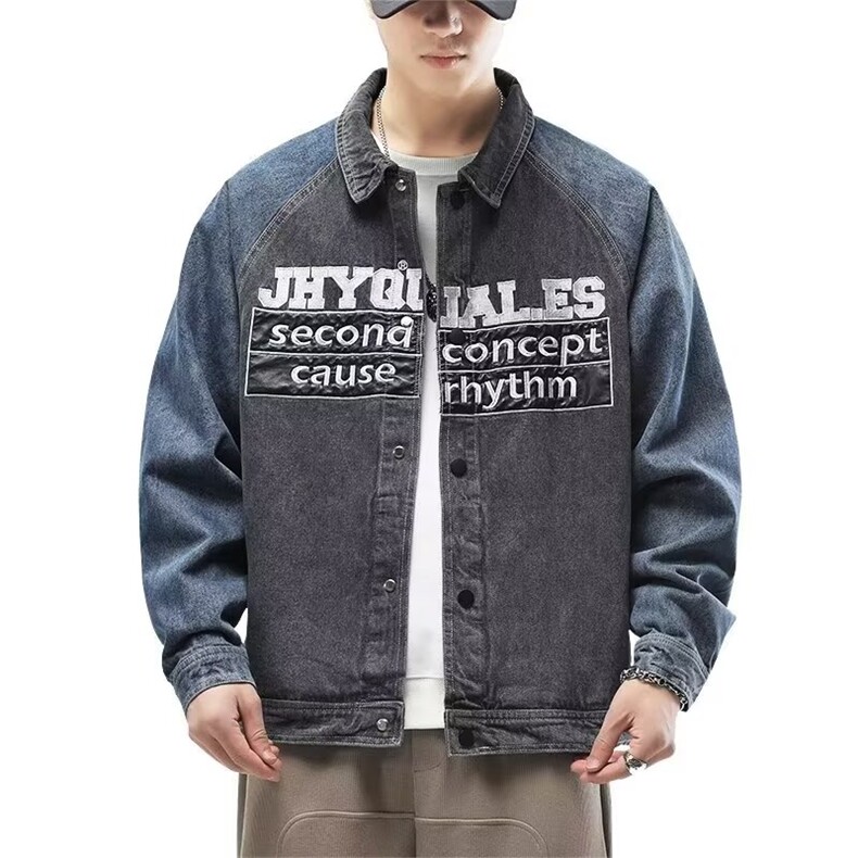 1506-1/JY80111/P45春秋季水洗磨白长袖牛仔衬衫男士时尚休闲刺绣,男装衬衫,星座1506-1
