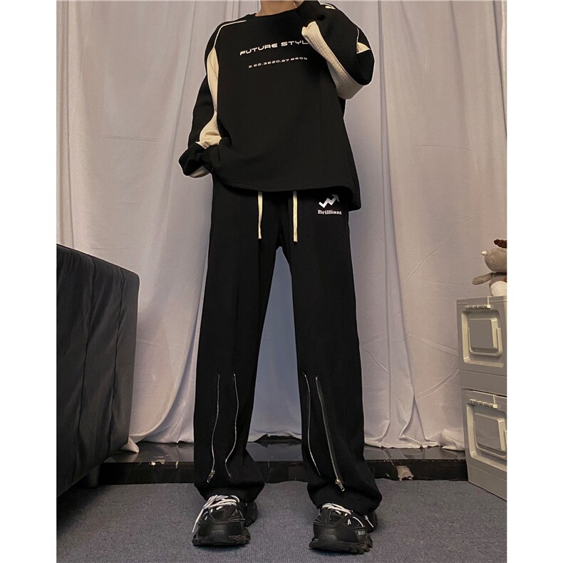 2023秋季新款美式运动休闲拉链设计宽松卫裤B315-K23484-p60控78,男装休闲裤,电商B315