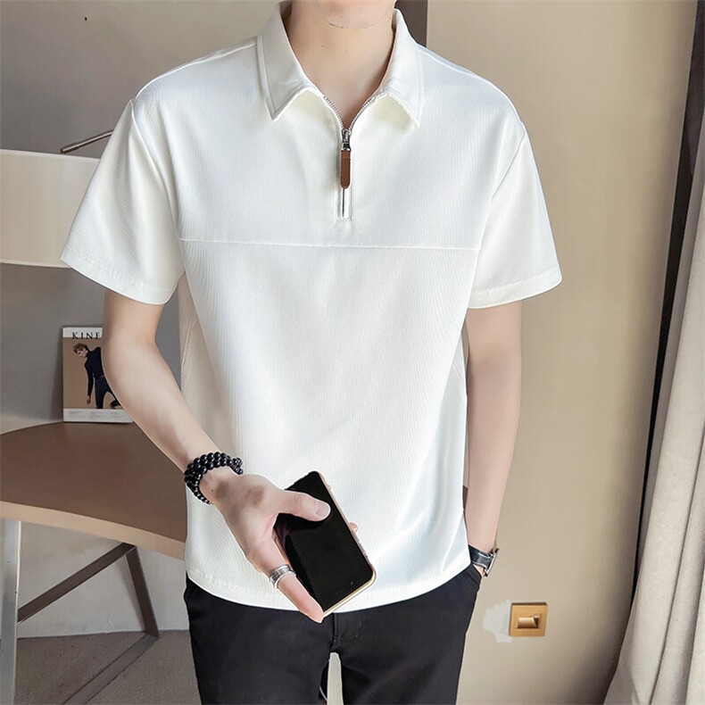 2025新款夏季男士短袖T恤纯色潮牌Polo衫半袖体恤A313-A110-P55,男装T恤,电商A313