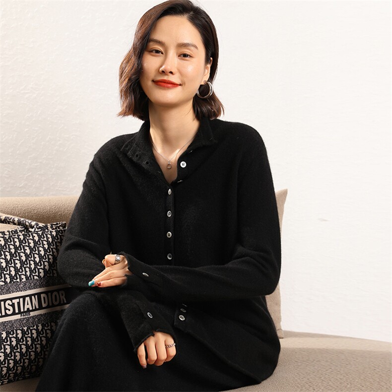 羊绒开衫女外套秋冬新款山羊绒毛衣针织衫外搭,女装羊绒衫,五色羊羊绒