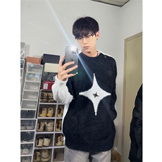 博主图cleanfit毛衣男秋冬款高级感宽松针织衫线衣MYC05-P78，男装针织衫/毛衣，星座1007（原301D）