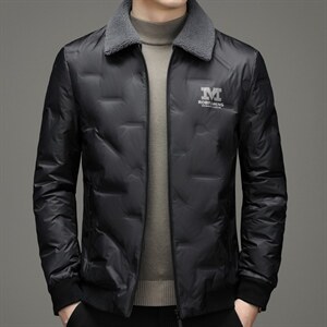 新款男士短款羽绒服男中年可脱毛领羽绒休闲外套SNNYR99667-P225，男装羽绒服，电商B212（原钱塘6029）