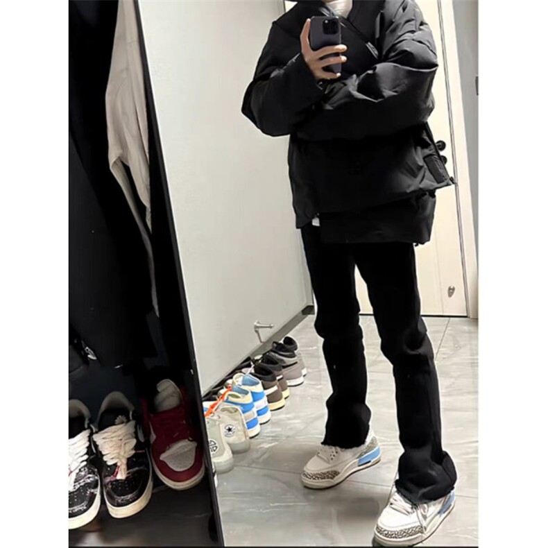冬季加厚棉服男女立领美式复古菱格设计感痞帅外套面包服WL13-P88,男装棉衣,星座1008