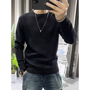 纯色男士毛衣秋冬新款修身圆领潮流简约毛线衫青年针织衫MY630图片