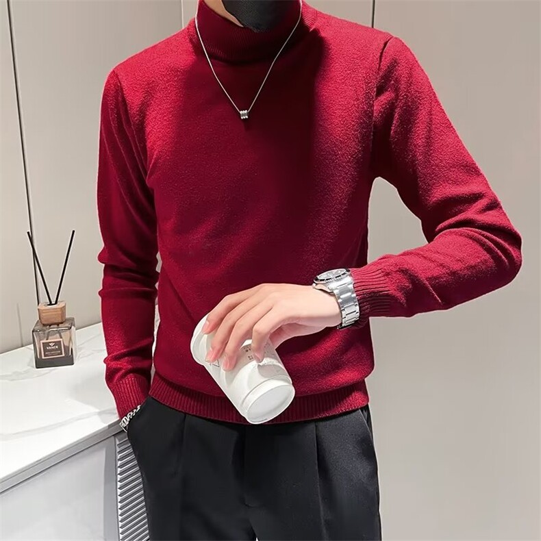 高领毛衣男黑色打底衫长袖内搭线衣秋冬季潮牌百搭针织衫S594,男装T恤,星座1116A-2（原606A-1）