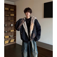 网图A2347P120-美式座山雕加绒加厚棉服男女秋冬宽松休闲棉衣，男装棉衣，电商B241