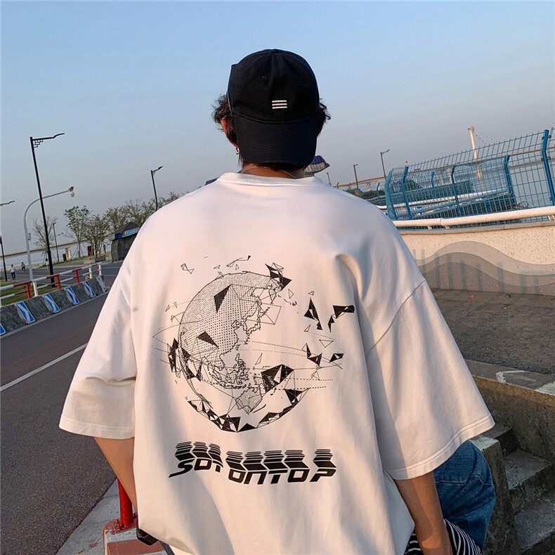 2023夏季新款 个性潮流趣味字母印花中性短袖圆领T恤T798/P35控48图片