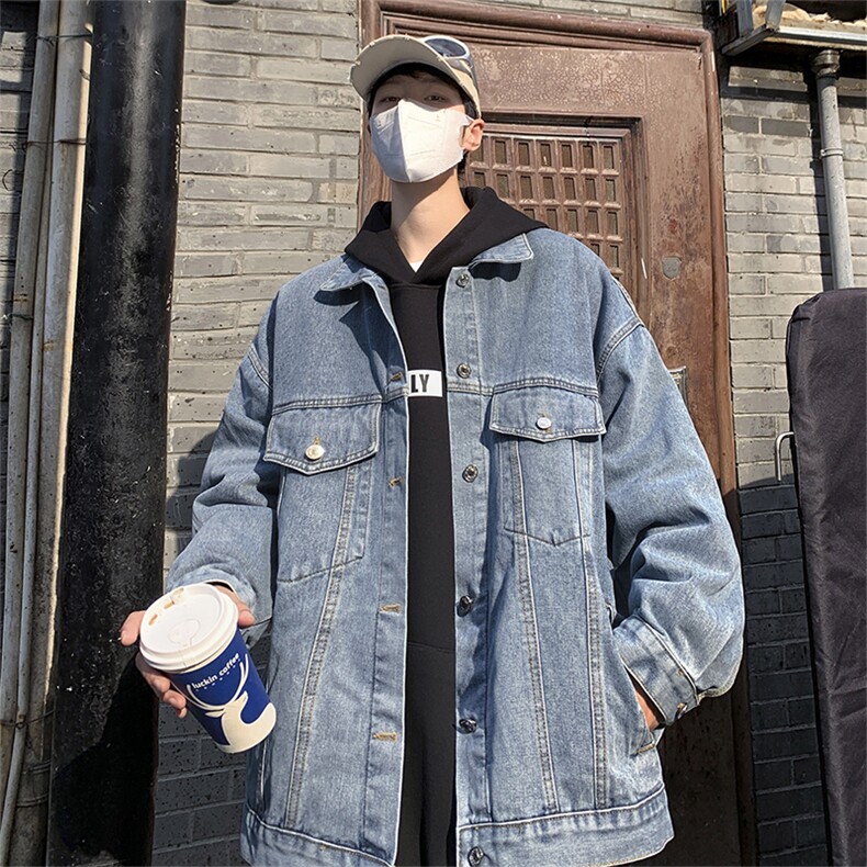 牛仔外套男春秋复古痞帅工装休闲夹克青少年百搭上衣JK08927-P58图片