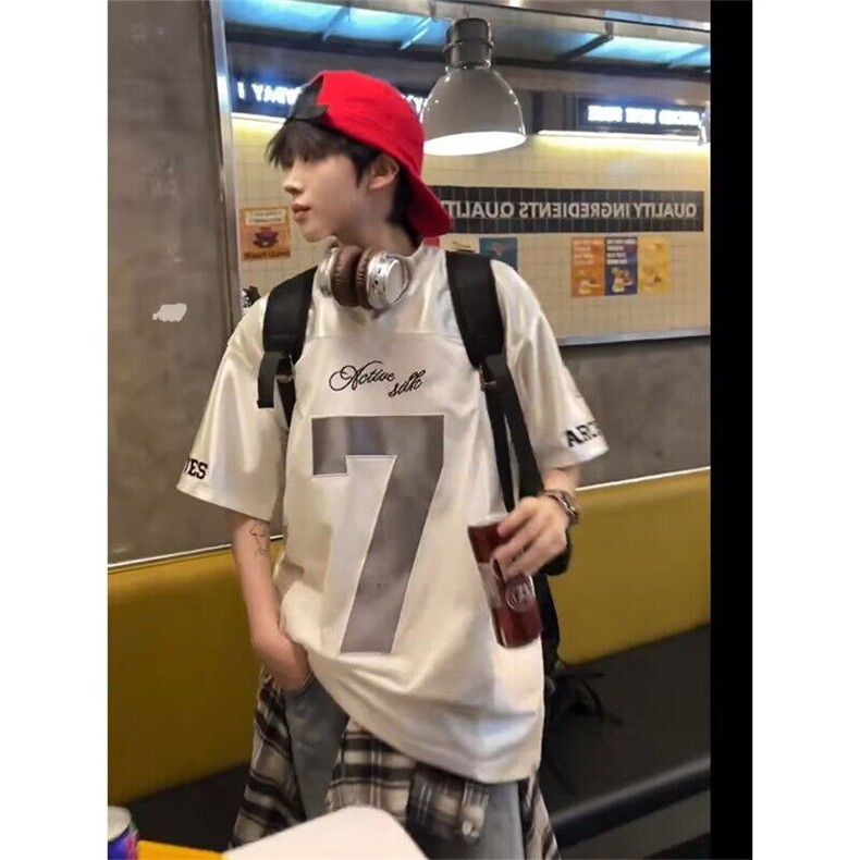 拼接网眼刺绣短袖t恤男宽松速干网面透气V领运动训练服上衣TS169,男装T恤,星座1116A（原606A-3）