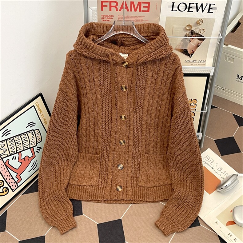 秋冬季新款开衫连帽毛衣潮流宽松加厚保暖针织衫，男装针织衫/毛衣，星座410-6（原星座1304-1）