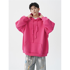 高克重卫衣男连帽卫衣纯色粗绳大帽衫情侣装休闲外套WY19P58，男装卫衣，电商D206-1