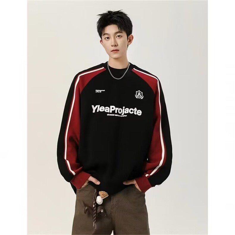 1506/GW380/P43新款潮牌拼接卫衣外套男撞色圆领长袖上衣，女装短外套，星座1506A