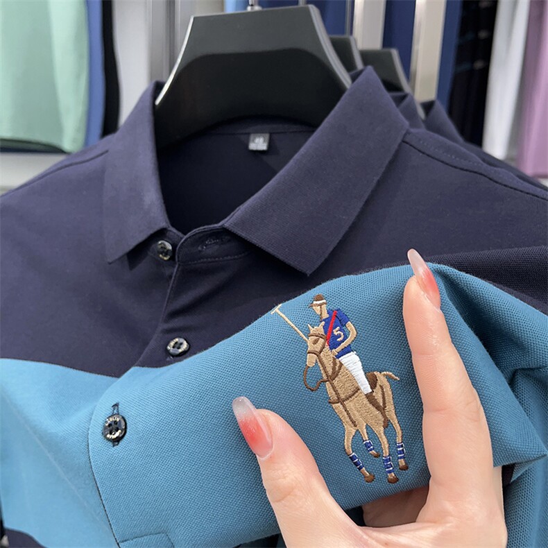 POLO衫男士2023夏季短袖T恤商务休闲翻领短袖上衣休闲百搭体恤男,男装T恤,电商B212（原钱塘6029）