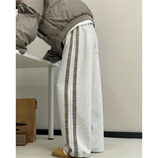 秋季新款美式条纹设计感百搭休闲宽松卫裤B315-K859-特p40控78，男装休闲裤，电商B315
