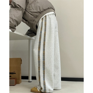 秋季新款美式条纹设计感百搭休闲宽松卫裤B315-K859-特p40控78图片