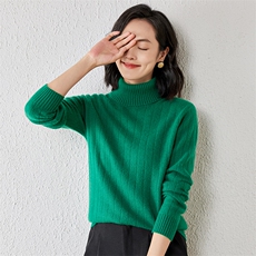 2025年秋季新款百搭女士纯色针织衫，女装针织衫/毛衣，春贝羊绒