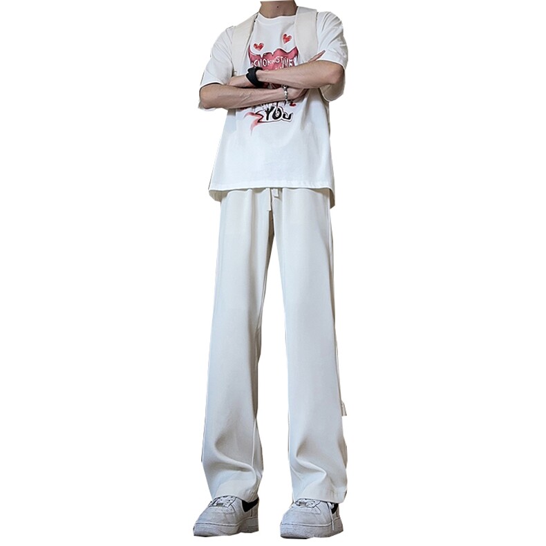 美式高街hiphop冰丝微喇弯刀休闲西裤裤货号K2427P55,男装西裤,电商A063
